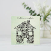 家の家の引っ越し祝いパーティーの移動パーティの招待状 招待状 (スタンド正面)
