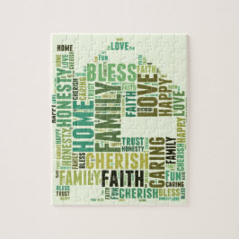 家の家は加えますFamilysの名前をカスタマイズ ジグソーパズル