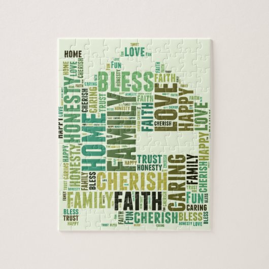 家の家は加えますFamilysの名前をカスタマイズ ジグソーパズル (縦)