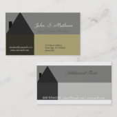 家の専門の不動産仲介業者の黒の灰色 名刺 (正面/裏面)