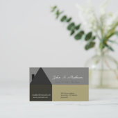 家の専門の不動産仲介業者の黒の灰色 名刺 (スタンド正面)