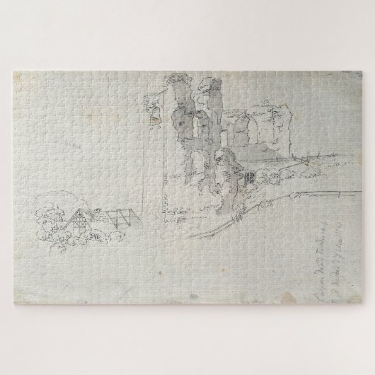 家の屋根を持つ廃墟 – フリードリヒ ジグソーパズル (横)