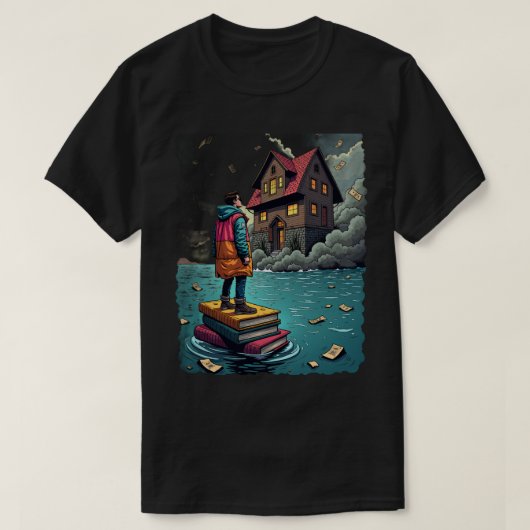 家の市場奮闘記 面白い住宅の価格適正化 Tシャツ (デザイン正面)