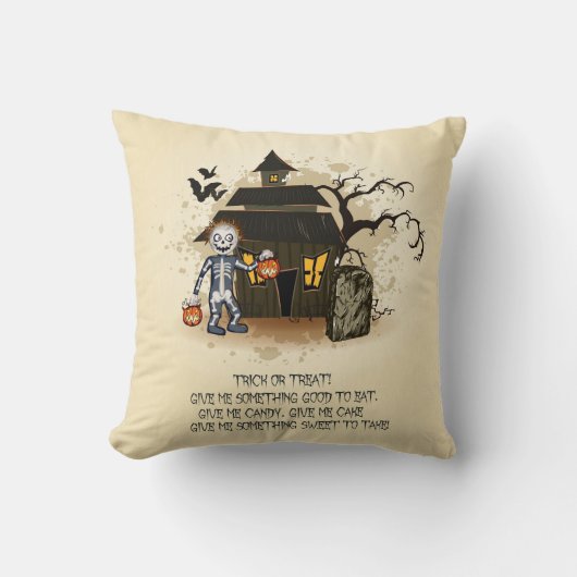 家の幽霊のよく出るトリックまたはシーンの処理 クッション (正面)