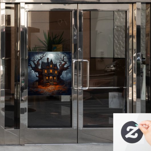 家の幽霊のよく出る窓の貼り ウィンドウサイン (オフィスドア)