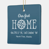 家の座標-背景色を選んで下さい セラミックオーナメント (左)