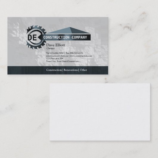 家の建築のモノグラムの名刺 名刺 (正面/裏面)