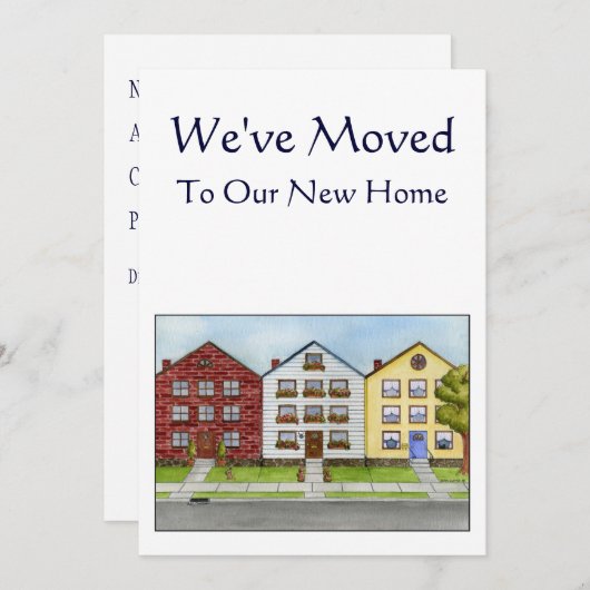 家の引っ越しましたの発表の列 案内状 (正面/裏面)