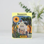 家の引っ越し祝いパーティーのパーティの招待状暖めて下さい及び勧誘 招待状 (スタンド正面)