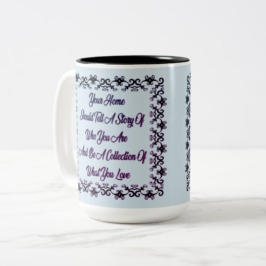 家の引用文のコーヒー・マグ ツートーンマグカップ (正面左)