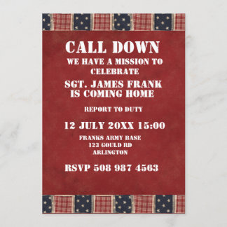 家の招待を来ている軍の兵士 招待状