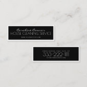 家の掃除サービスブラック&ホワイトカ縁どード スキニー名刺 (正面/裏面)
