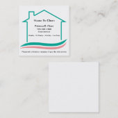 家の掃除メはっきりしたイド名モダン刺 スクエア名刺 (正面/裏面)