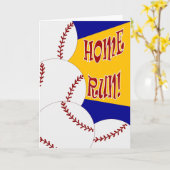 家の操業! おめでとう野球かソフトボール カード (黄色い花)