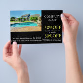 家の改装 不動産仲介業者 プールのメンテナンス チラシ (ハンドル)