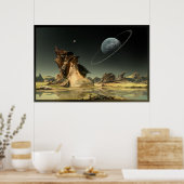 家の方を見ながら ポスター (キッチン)