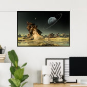 家の方を見ながら ポスター (ホームオフィス)