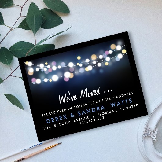 家の明るいライトを移動したアドレスの変更 案内ポストカード