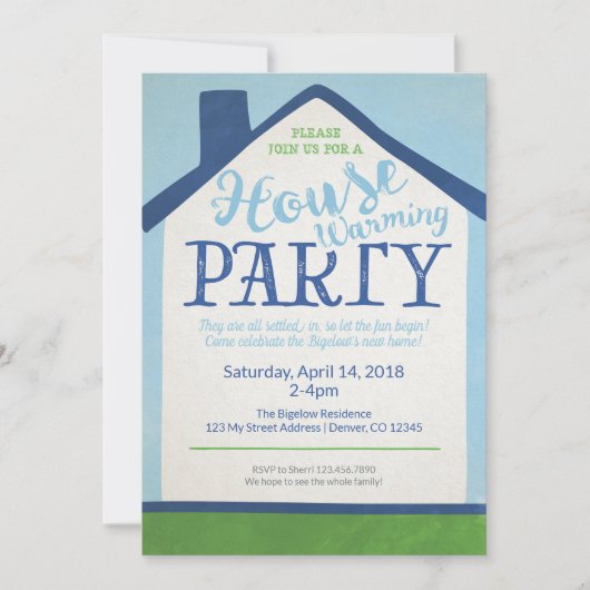 家の暖まるパーティの招待状 招待状 (正面)