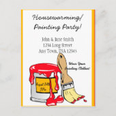 家の暖まる絵画のパーティーの発表 インビテーションポストカード (正面)