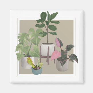 家の植物。 マグネット