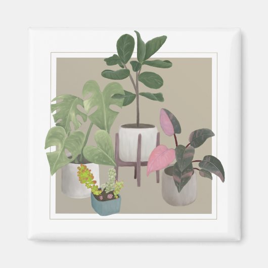 家の植物。 マグネット (正面)