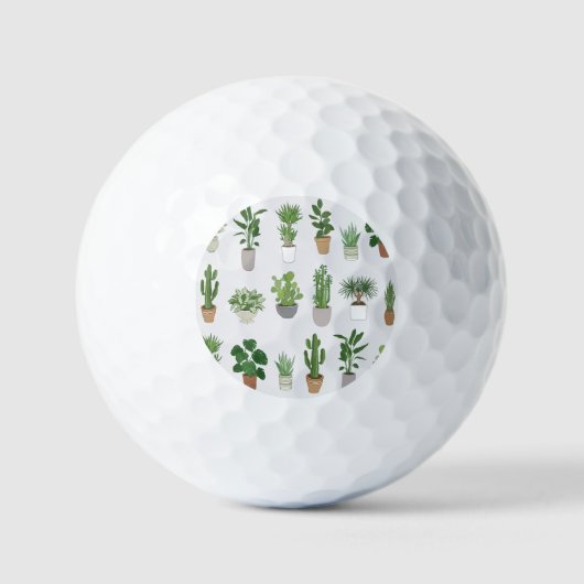 家の植物、ヴィンテージのドードルパターン ゴルフボール (正面)