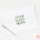 家の植物、ヴィンテージのドードルパターン スクエアシール (封筒)