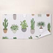 家の植物、ヴィンテージのドードルパターン バスタオル (バスタオル)