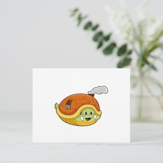 家の殻を持つカメ ポストカード (スタンド正面)