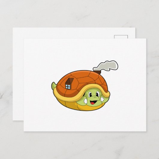 家の殻を持つカメ ポストカード (正面/裏面)