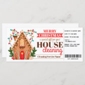家の清掃ギフト証明書クリスマスプレゼント (正面/裏面)