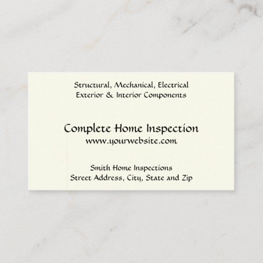 家の点検検査官の名刺 名刺 (裏面)