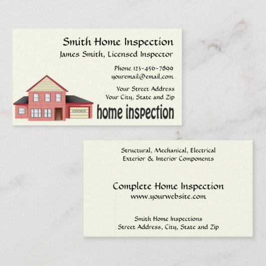 家の点検検査官の名刺 名刺 (正面/裏面)