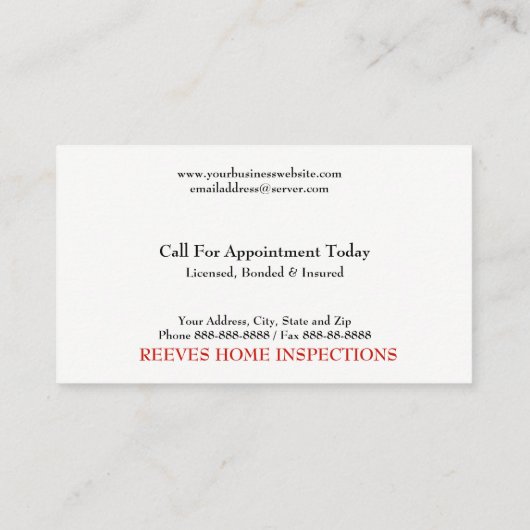 家の点検検査官の名刺 名刺 (裏面)