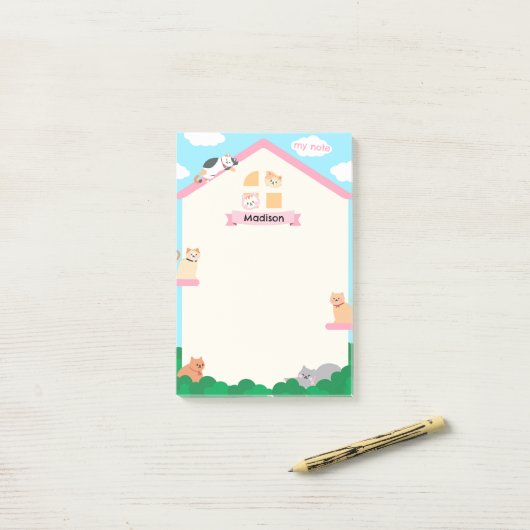 家の猫 ポストイット (デスク上)