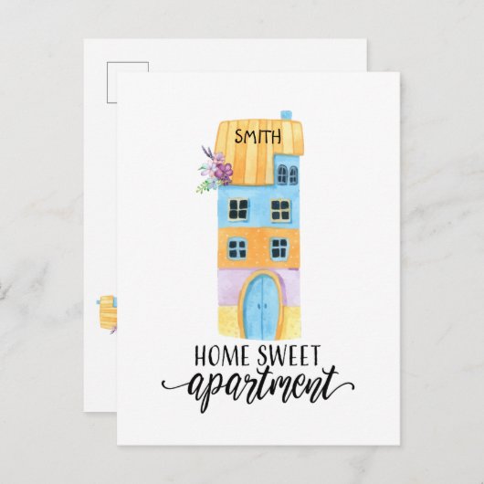家の甘いアパートの移動郵便はがき インビテーションポストカード (正面/裏面)