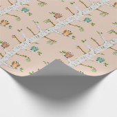 "家の甘い咲く樺の木"のフクロウのギフト用包装紙 ラッピングペーパー (角)