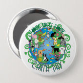 家の甘い家のお洒落な動物のアースデーボタン 缶バッジ (正面&裏面)