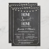 家の甘い家のチョークの引っ越し祝いパーティーの招待状 招待状 (正面/裏面)