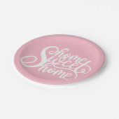 家の甘い家のピンク ペーパープレート (アングル)