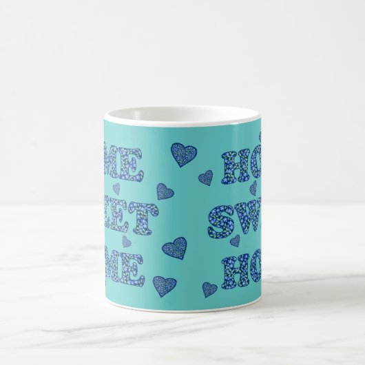 家の甘い家のマグ: 緑の青いタマキビ コーヒーマグカップ (中央)