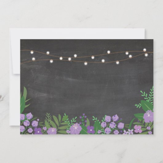 家の甘い家の引っ越し祝いパーティーのチョークの花の招待 招待状 (裏面)