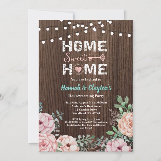 家の甘い家の引っ越し祝いパーティーのパーティの招待状 招待状 (正面)