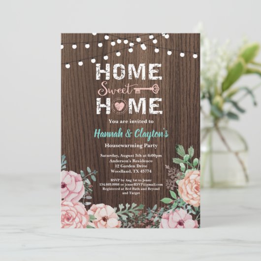 家の甘い家の引っ越し祝いパーティーのパーティの招待状 招待状 (スタンド正面)