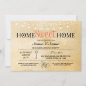 家の甘い家の引っ越し祝いパーティーのヴィンテージの鍵の招待 招待状 (正面)