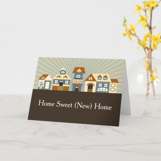 家の甘い家の引っ越し祝いパーティーの挨拶状 カード (黄色い花)