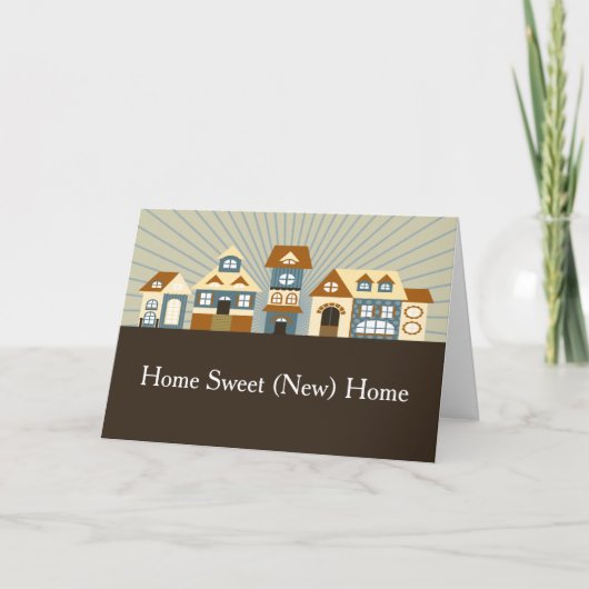 家の甘い家の引っ越し祝いパーティーの挨拶状 カード (正面)