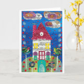 家の甘い家の挨拶状 カード (黄色い花)