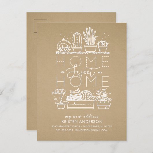 家の甘い家の水気が多い移動発表 案内ポストカード (正面/裏面)